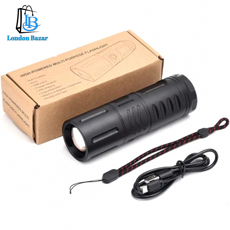 Rechargeable 30,000 MAH Waterproof Zoom LED Flashlight With Power Bank