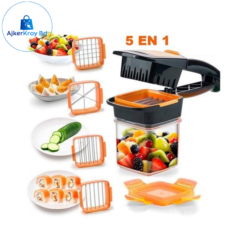 Multicolor Portable 5 In 1 Chopper Nicer Dicer Slicer Vegetable