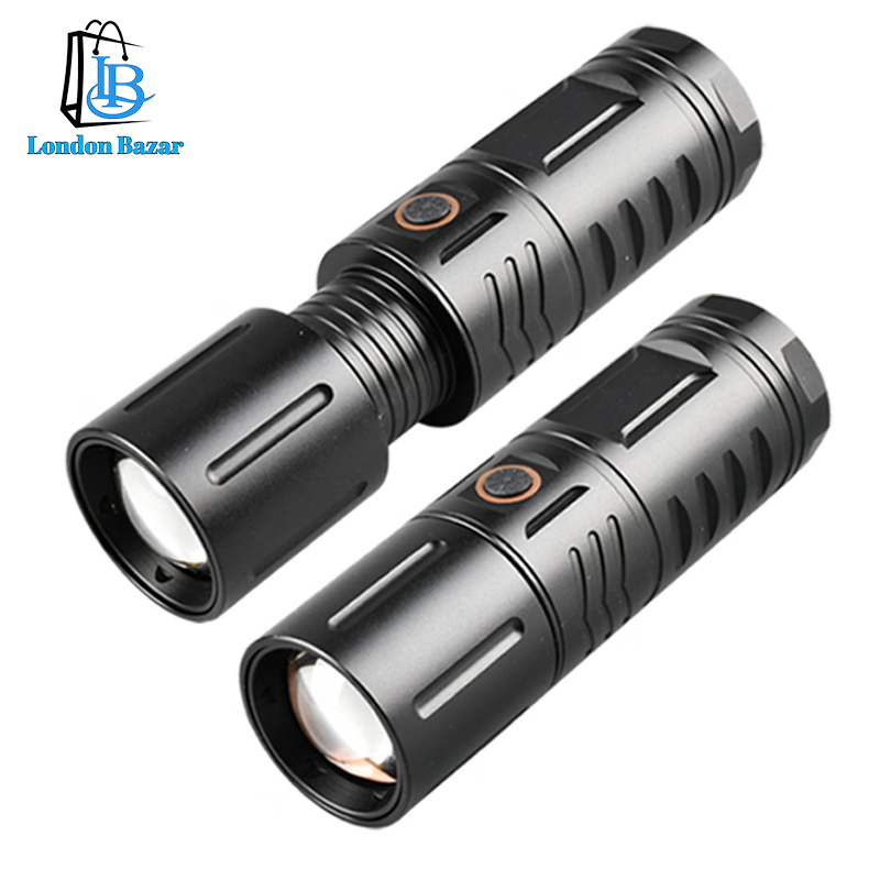 Rechargeable 30,000 MAH Waterproof Zoom LED Flashlight With Power Bank