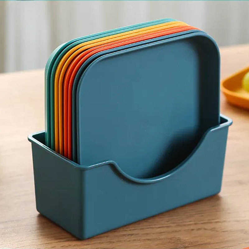 10pcs Reusable Dinner Plates Plastic Multi-