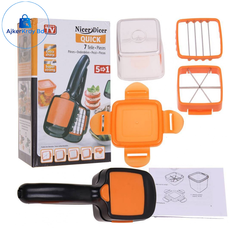 Multicolor Portable 5 In 1 Chopper Nicer Dicer Slicer Vegetable