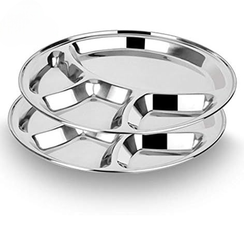 Stainless Steel 4 Chamber Lunch & Dinner Plate